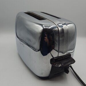 Vintage GE CHROME 2 SLICE POP UP BAKELITE TOASTER 129T82 Made In USA